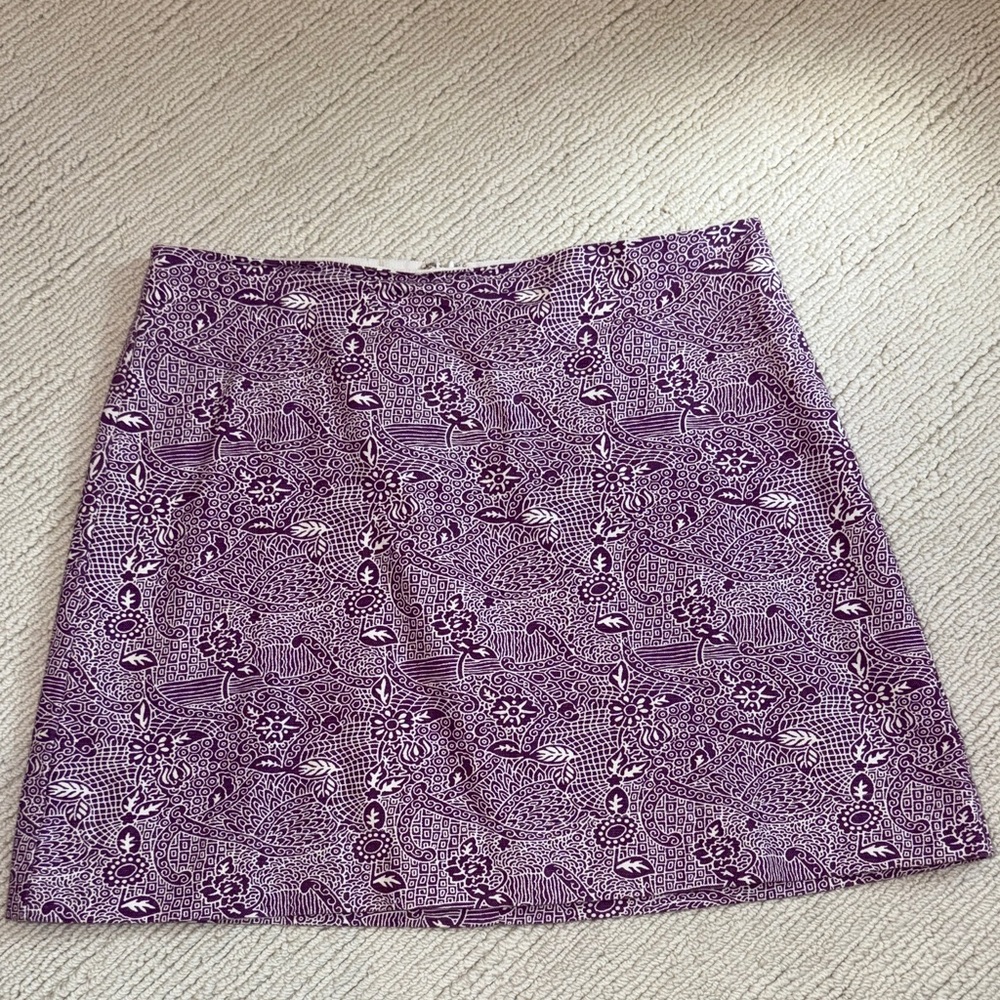 Julia Amory Purple Patterned Women's Gidget Skirt Size medium